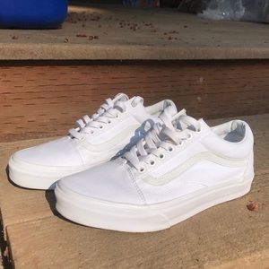 All White Old Skool Vans
